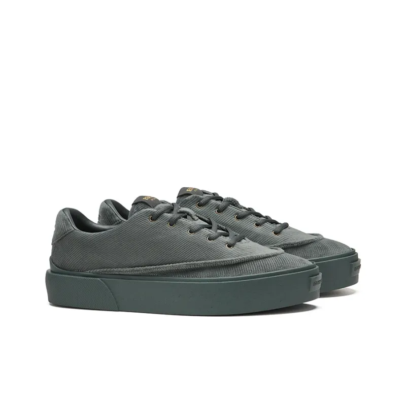 EQLZ EQUALIZER Fault Anti Slip Wear Resistant Low Top Skateboard Shoes Unisex Corduroy Green-1