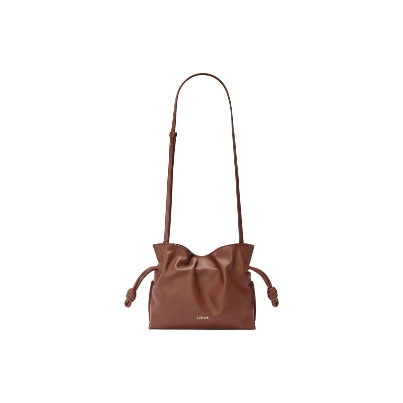 LOEWE Suna Fujita Collaboration Flamenco Nappa Cow Leather Shoulder Bag, Crossbody Bag, Clutch Mini Women's Cigar Color-1
