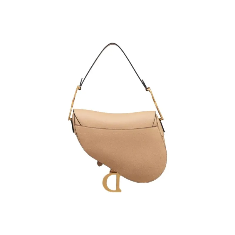 DIOR Saddle Calfskin Saddle Bag Portable Crossbody Bag Shoulder Bag Women's Beige-2