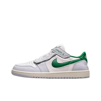 Jordan Air Jordan 1 Anti-Slip Wear-Resistant Low-Top Vintage Basketball Shoes Unisex Gray Green