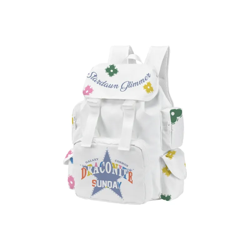 DRACONITE Polyester Backpack Unisex White-1
