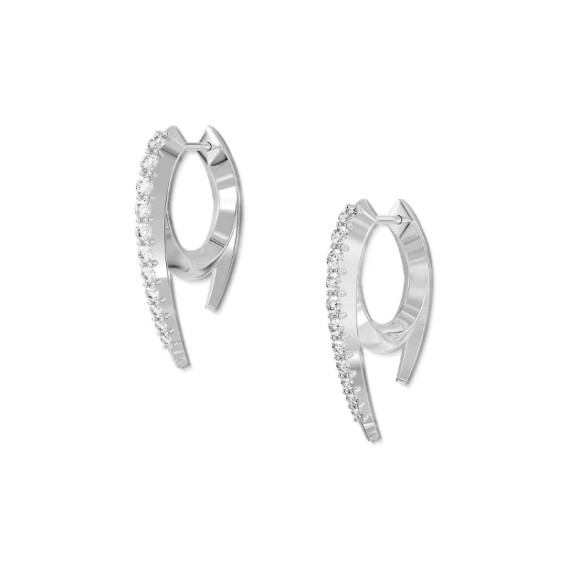 Mistova JEWELRY 925 Sterling Silver Thorn Inlaid Stone Hoop Earrings Unisex-1