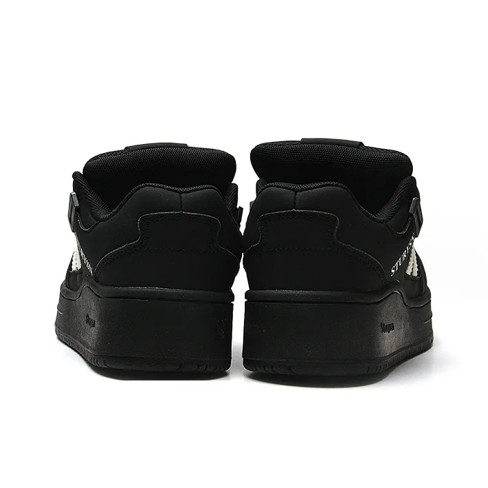 STUR YSN Wear resistant And Lightweight Low Top Skateboard Shoes Unisex Black-4