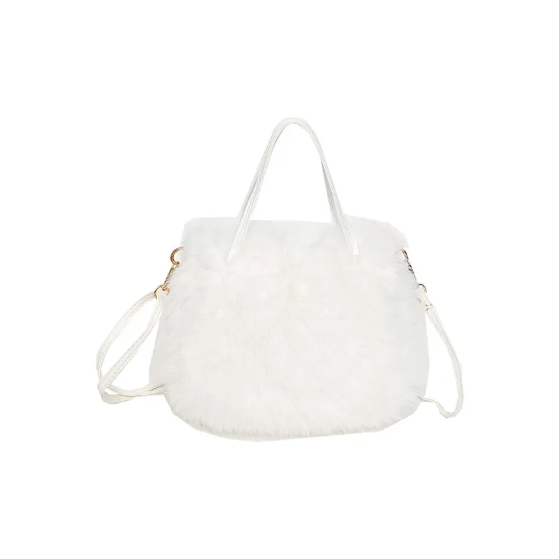 ALOENEY Faux Fur Shoulder Bag, Crossbody Bag, Handbag Regular Women's Multicolor-0