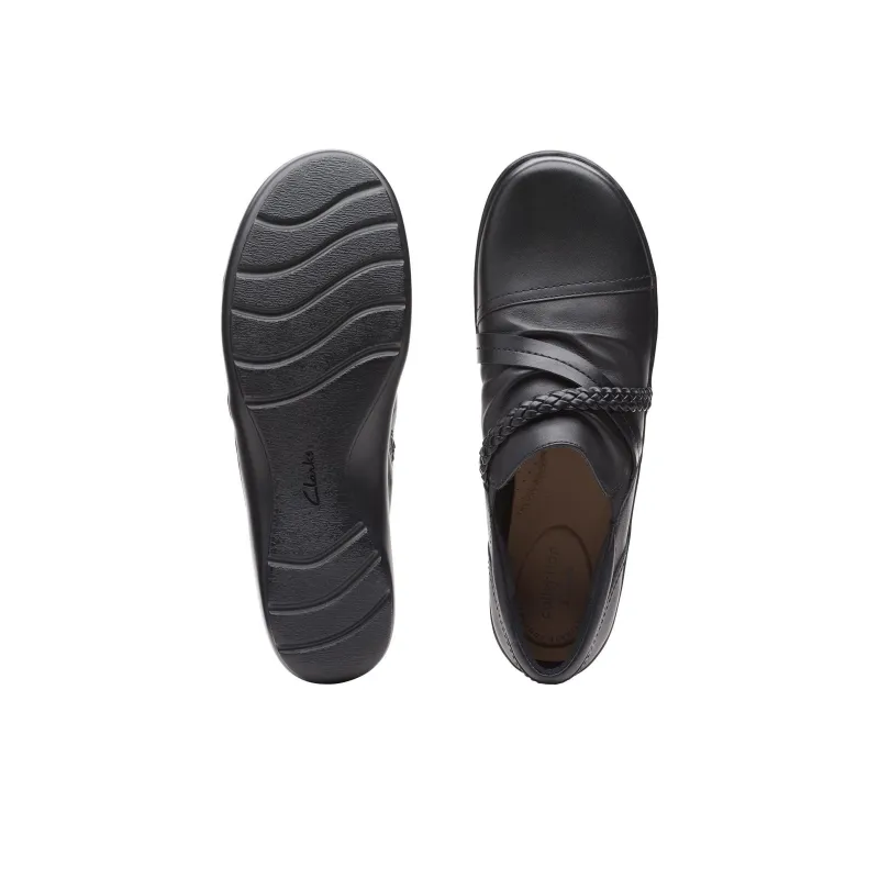 Clarks Cora Braid Casual Single Shoes Women's Black-6