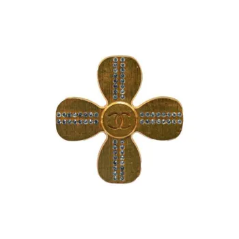 CHANEL 2001 Cc Clover Brooch