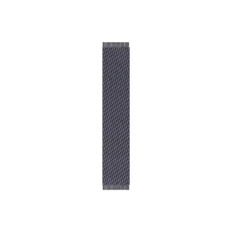 DIOR Wool Cashmere Knit Scarves Men's Blue-2