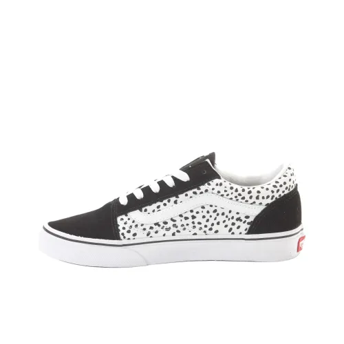Vans Old Skool Anti Slip Wear Resistant Low Top Skateboard Shoes Women's White Black