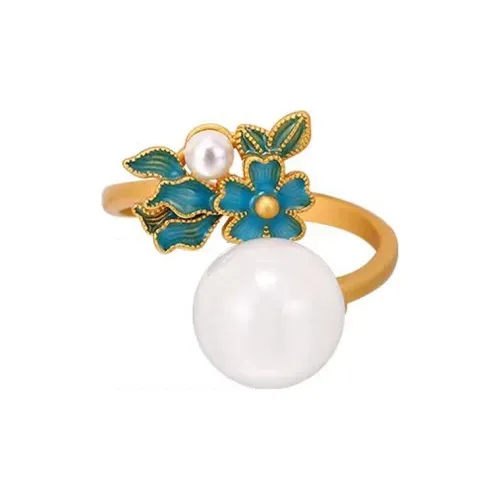 XIFULI Hetian Jade Rings Pale Greenish White Jade Women's