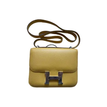 HERMES Constance Epsom Leather Shoulder Bag Crossbody Bag Mini Women's 9D Jaune Ambre Amber Yellow
