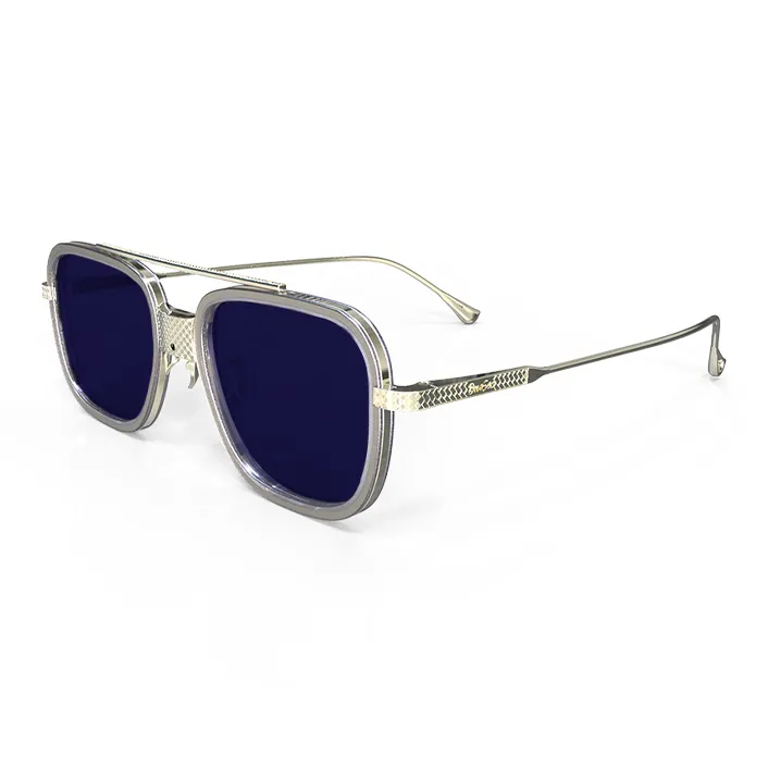 ONESEC EYEWEAR Titanium Alloy Plate Frame Square Sunglasses Unisex-4