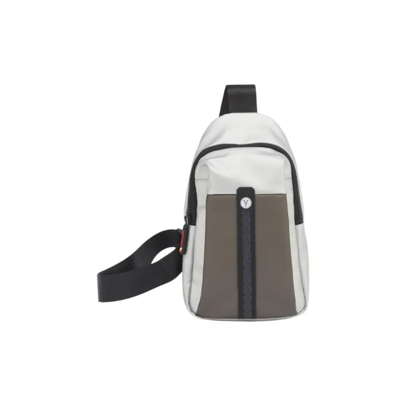 YEARCON Fabric Crossbody Sling Bag Small Size Men's Black/Silver/Coffee-4