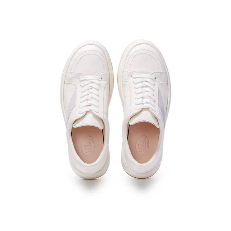 Viplander Wear Resistant Low Top Skateboard Shoes Men's Distressed White-2