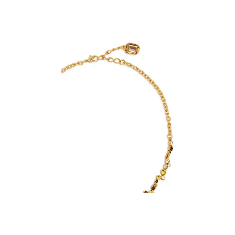 Oscar De La Renta Mixed crystal Cluster Necklace-2