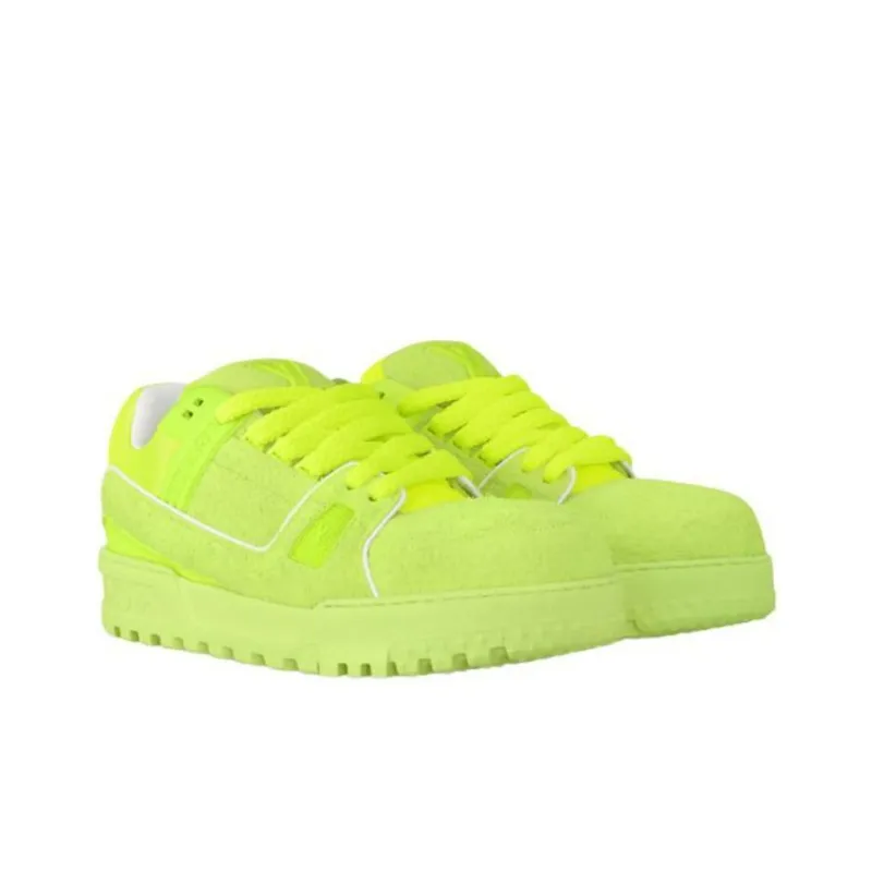 LOUIS VUITTON Trainer Maxi 2025 Spring Men's Collection Low-Top Skateboard Shoes Men's Green-2