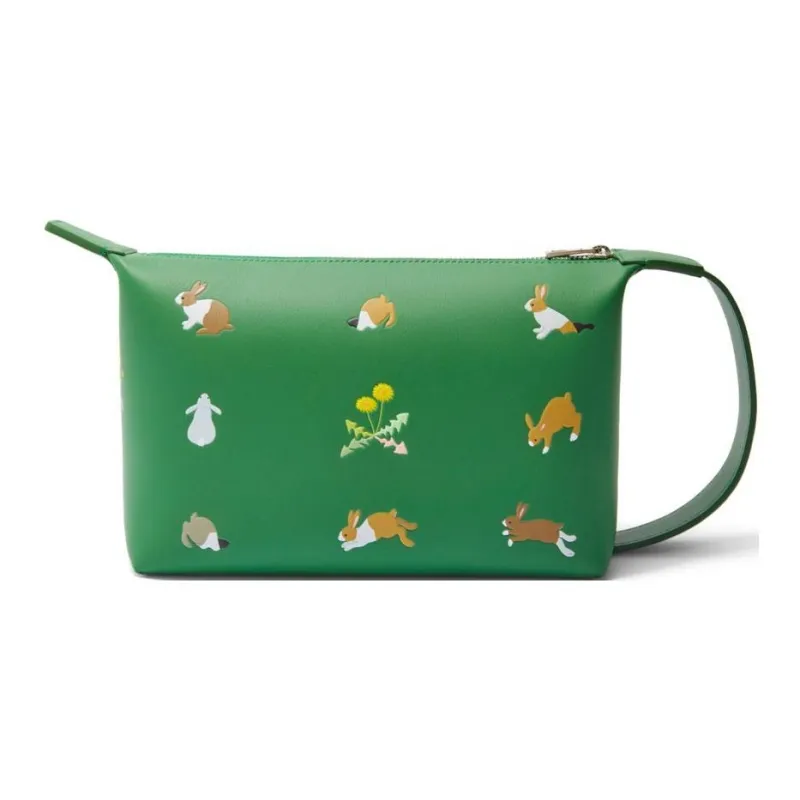 LOEWE Suna Fujita Collaboration Napa Calf Leather Toiletry Bag Unisex Tropical Green-3