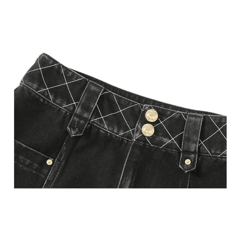KARL LAGERFELD FW23 Denim Short Skirts Women's Black-8