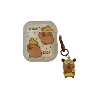 Baohuguang Compatible With AirPods 3/Pro 2/1 TPU Fun Original Capybara Cavy Fully Enclosed Headphone Cases