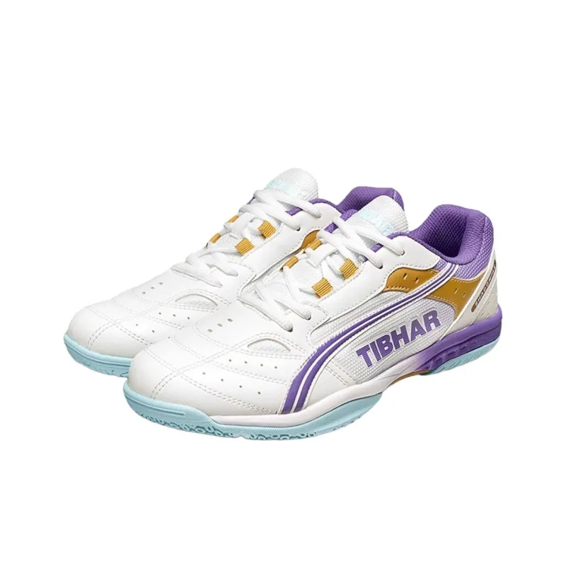 TIBHAR Cushioning Slip Resistant Functionality Low Top Unisex White Purple Gold-2