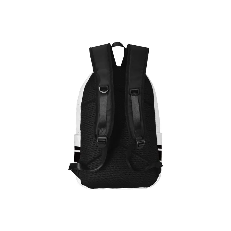 SRRW Polyester Student Backpack Regular Unisex Gray White-3
