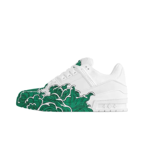 LOUIS VUITTON Trainer Low Top Skateboard Shoes Unisex Green White