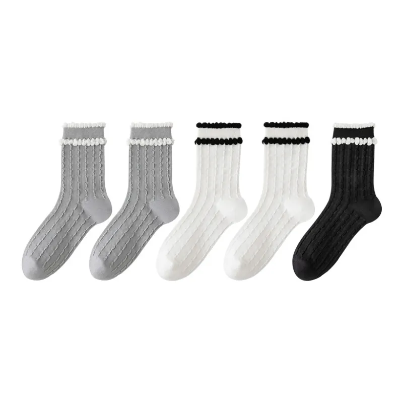 MIIOW Mid Calf Socks Women's 5 Pack-7