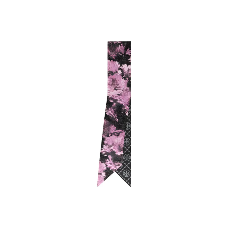 TORY BURCH Pixel Flower Reversible Ribbon Tie-2