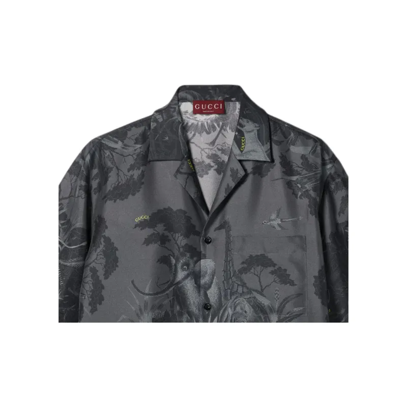 GUCCI Flora And Fauna-print Silk Shirt-4