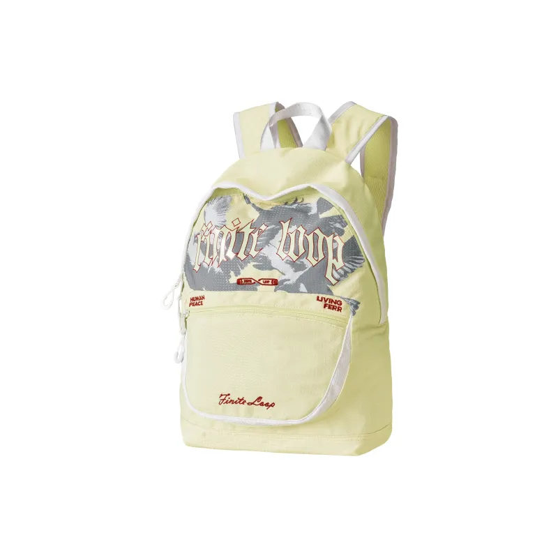 FINITE LOOP Eco Friendly Fabric Backpack Regular Unisex White-6
