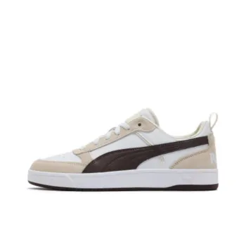 PUMA DRIBBLE Anti Slip Wear Resistant Low Top Skateboard Shoes Unisex White Brown