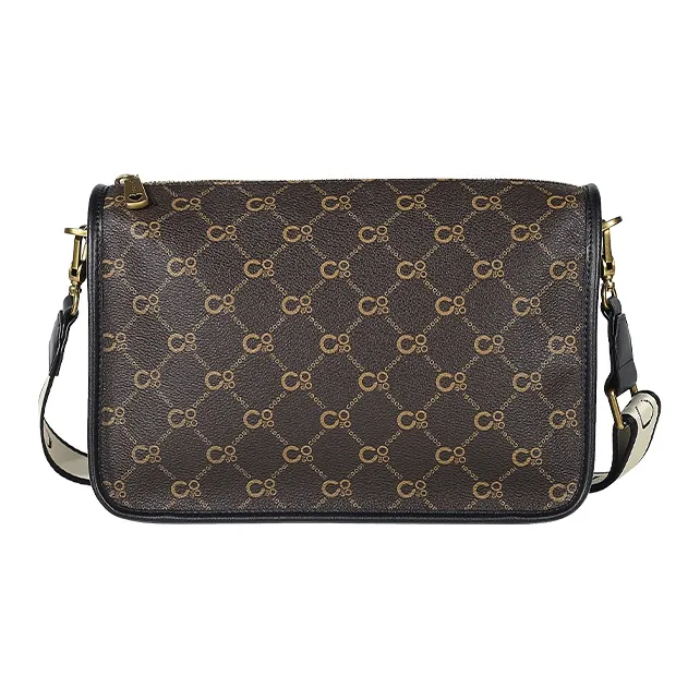 COOGI Synthetic Leather Handbag, Shoulder Bag Medium Size Women's Coffee-0