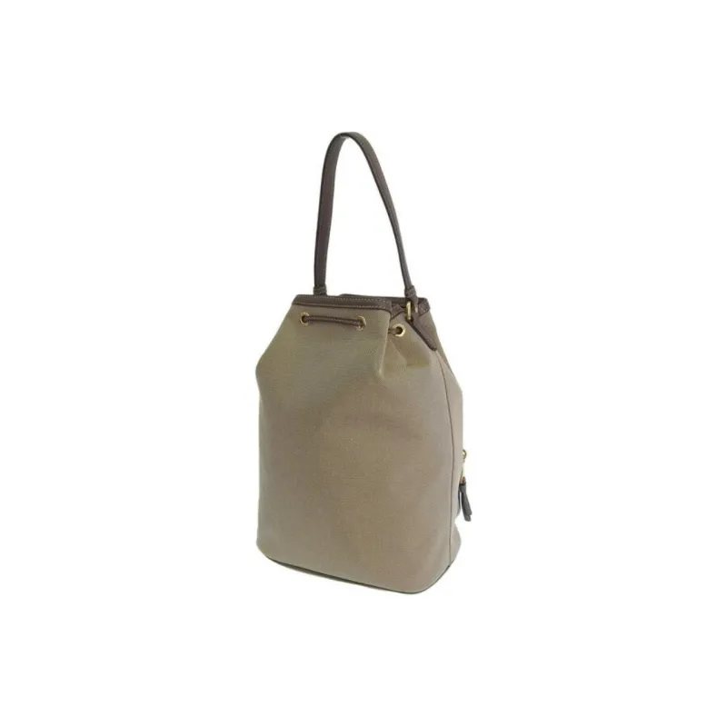 PRADA Canvas Bucket Bags Shoulder Bag Crossbody Bag Handbag Women's Brown-3