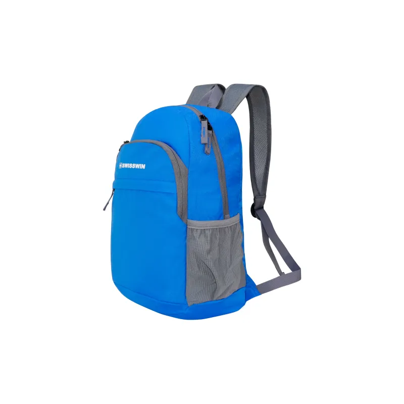 SUISSEWIN Polyester Large Capacity Backpack Travel Bag Unisex Vibrant Orange/Deep Sea Blue-6