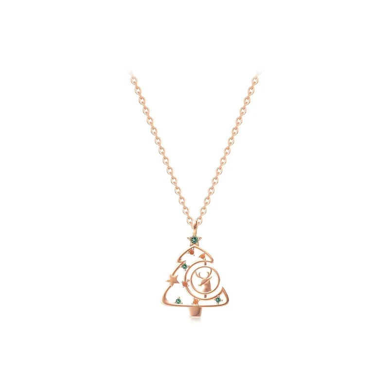 Teddy Bear Collection S925 Silver Necklace # Gold Silver Women's-4