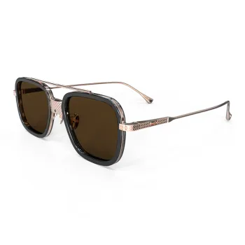 ONESEC EYEWEAR Titanium Alloy Plate Frame Square Sunglasses Unisex