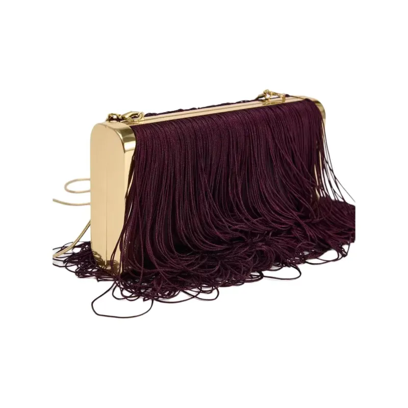 ZARA PU Shoulder Bag, Crossbody Bag Trumpets Women's Dark Red Color-3