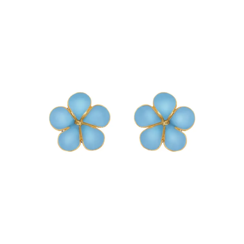 Oscar De La Renta Enamel Flower Stud Earrings-0