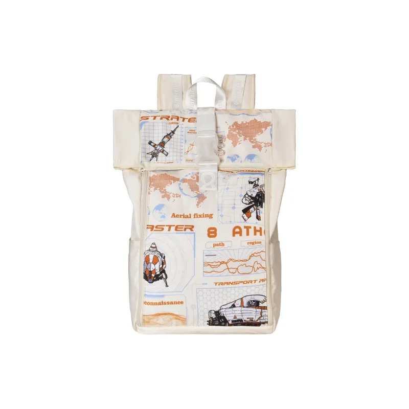 8atheist Polyester Backpack Unisex Beige Yellow-0