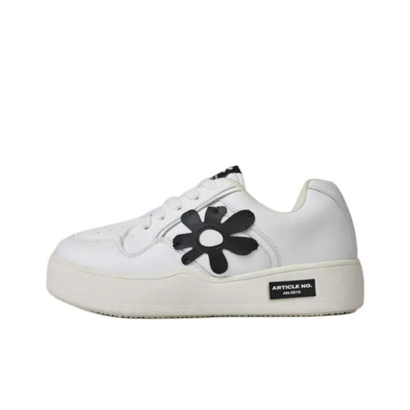 ARTICLE NO. Anti Slip Wear Resistant Low Top Skateboard Shoes Unisex White Black-0