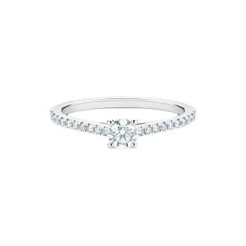 De Beers Platinum Db Classic Pavé Solitaire Diamond Ring