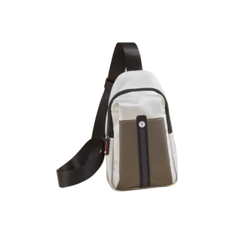 YEARCON Fabric Crossbody Sling Bag Small Size Men's Black/Silver/Coffee-5