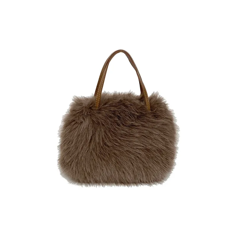 ALOENEY Faux Fur Shoulder Bag, Crossbody Bag, Handbag Regular Women's Multicolor-12