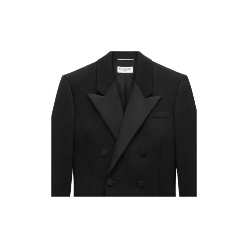SAINT LAURENT Tuxedo Double Breasted Jacket-4