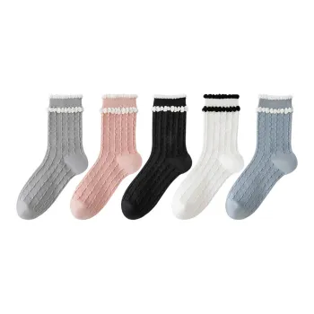 MIIOW Mid Calf Socks Women's 5 Pack