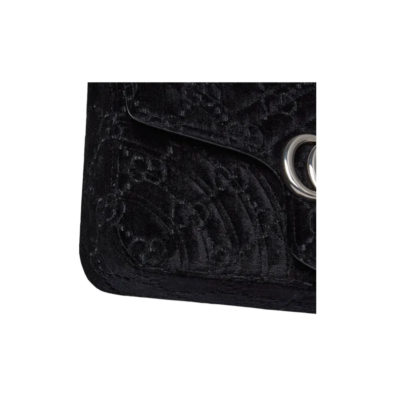 GUCCI GG Marmont Velvet Crossbody Bag Shoulder Bag Small Size Women's Black-5
