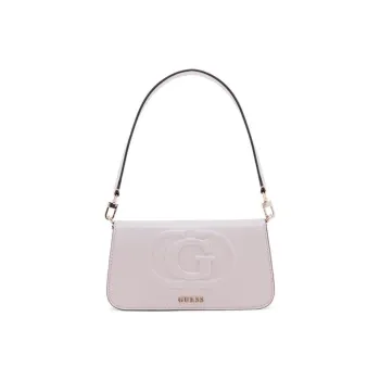 GUESS Artificial Leather Shoulder Bag Portable Crossbody Bag Shoulder Bag Medium Size Women's Ecru