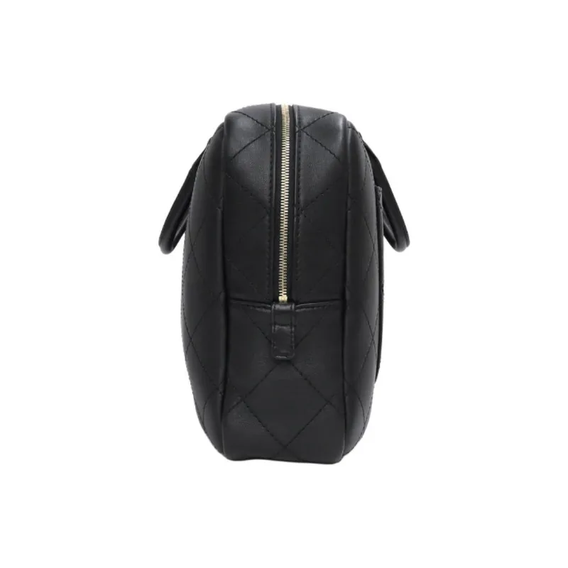 CHANEL Calfskin Bowling Bag, Handbag Women's Black-2
