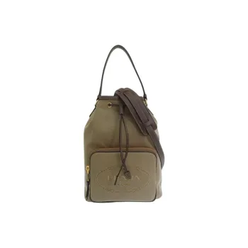 PRADA Canvas Bucket Bags Shoulder Bag Crossbody Bag Handbag Women's Brown