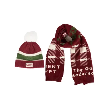 The British Museum Polyester Knit Scarves Unisex Red