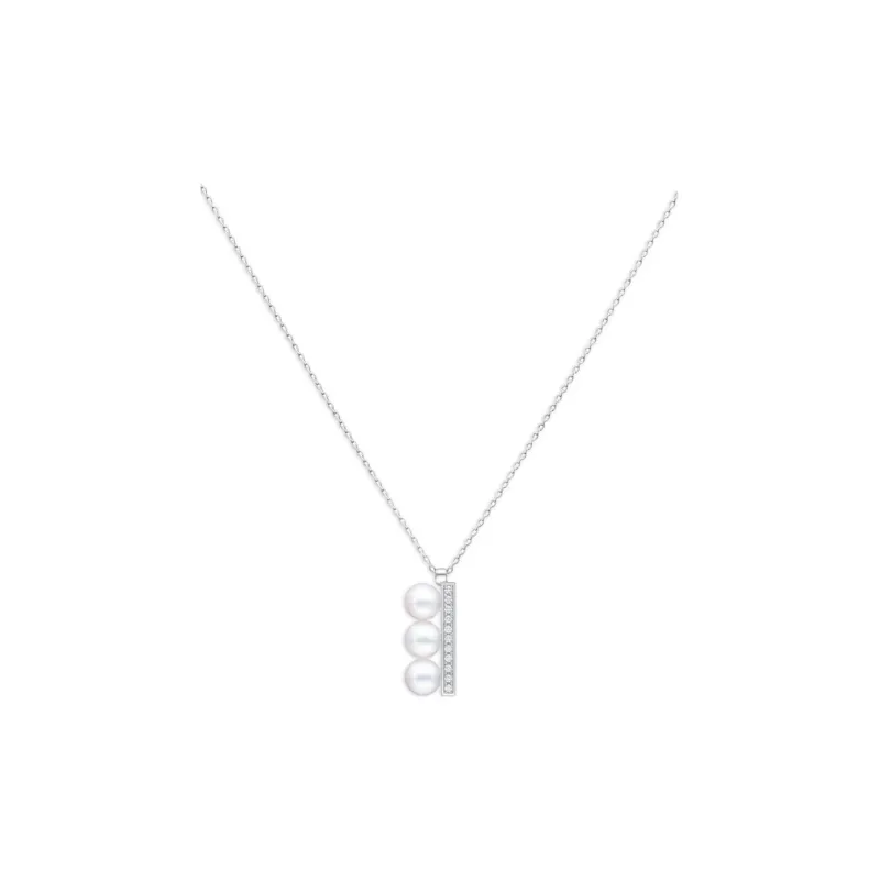 TASAKI 18kt White Gold Balance Plus Neo Diamond Pavé Necklace-0